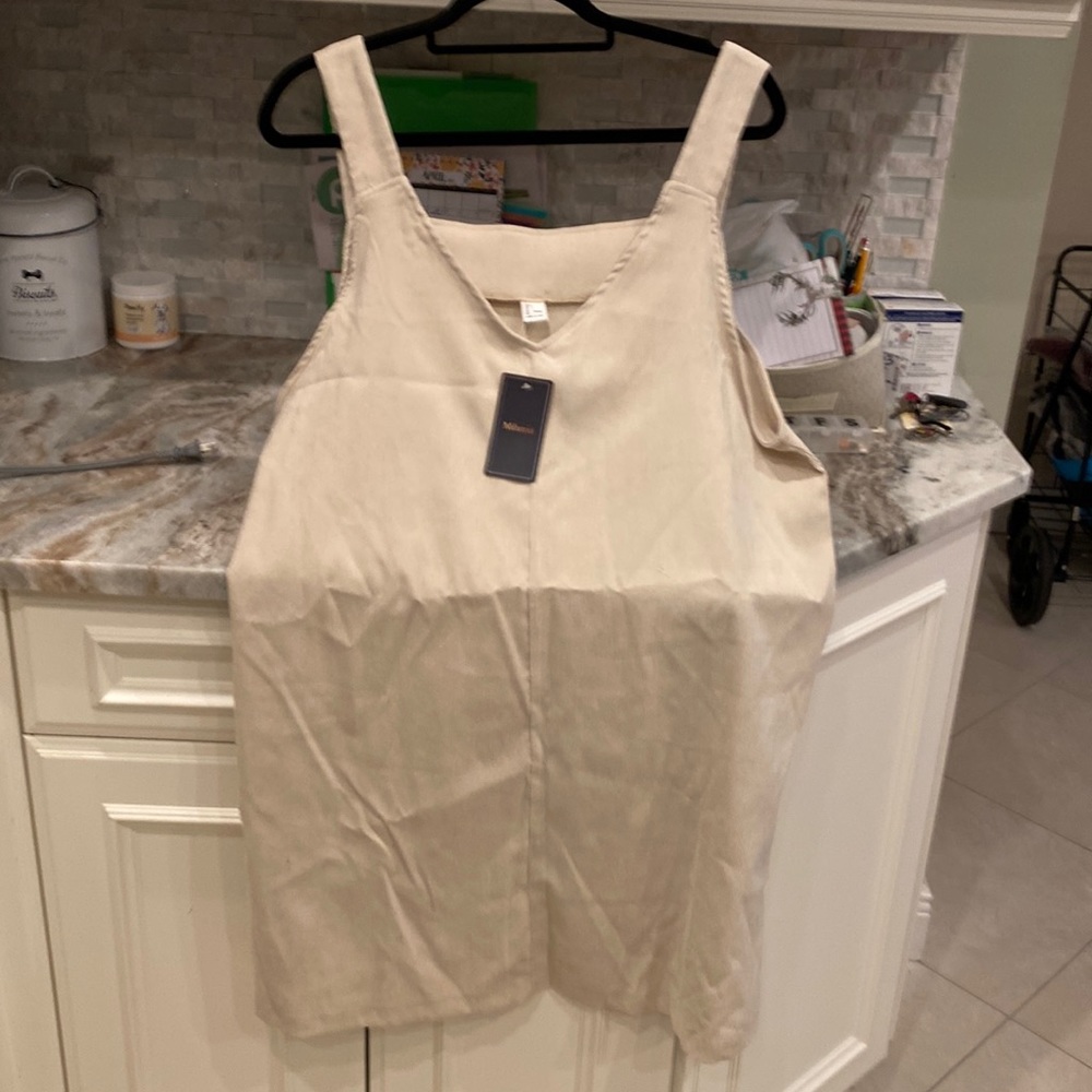 Milumia corduroy overall dress v neck